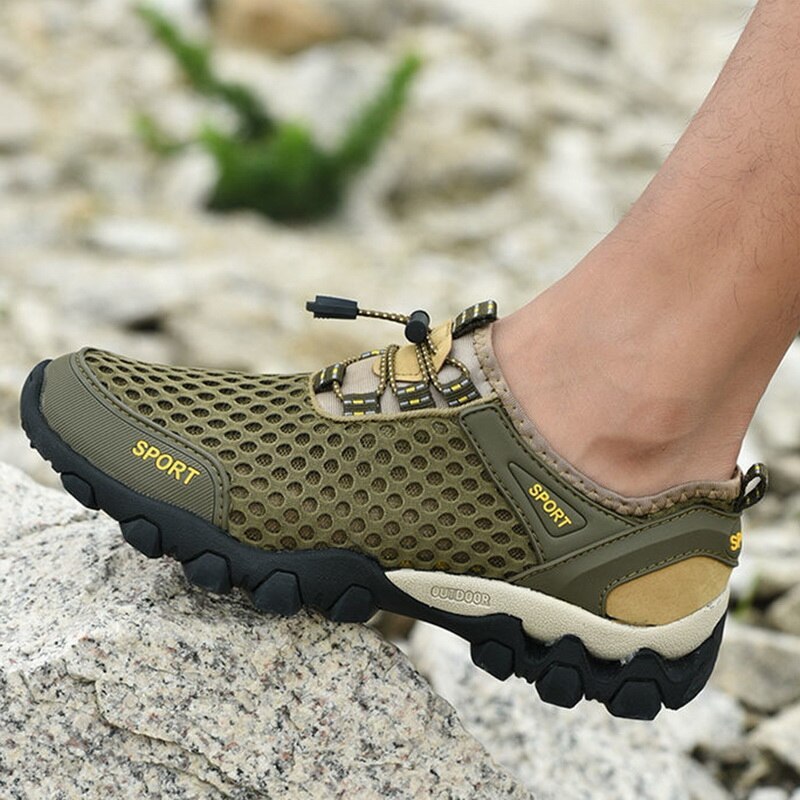 Men Casual Sneakers Breathable Mesh Shoes Non-Slip Outdoor Hiking Shoes Mens Climbing Trekking Shoes Zapatos Hombre