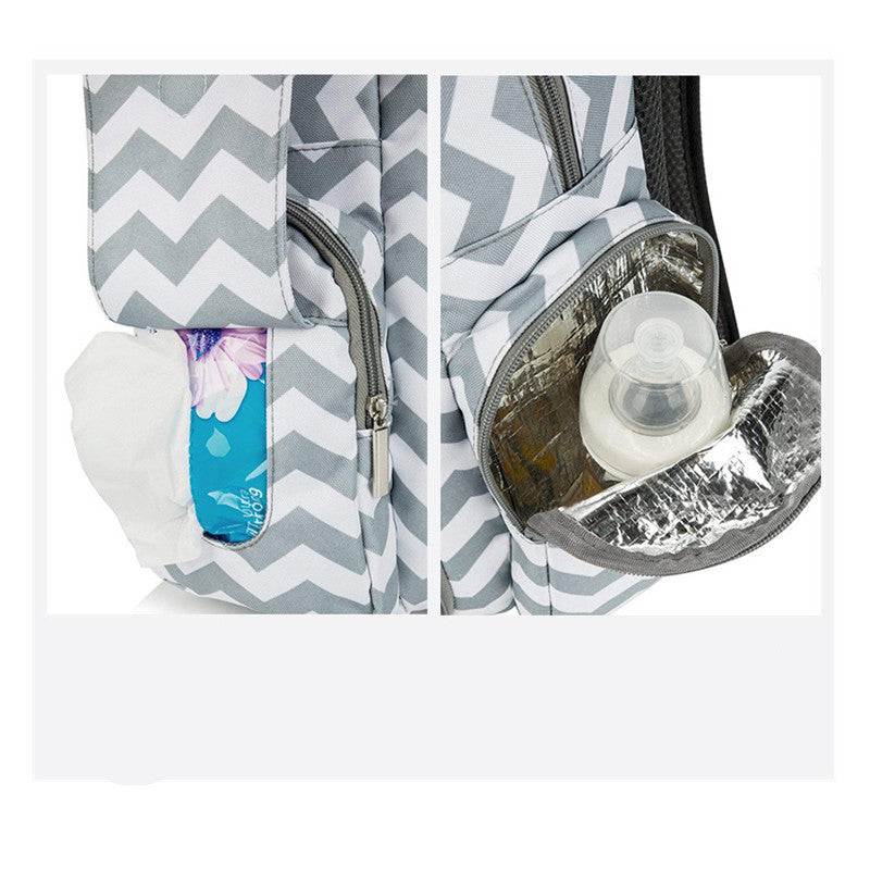 Multifunctional Waterproof Mummy Bag Large Capacity Backpack Simple Three-Piece Set European and American Mother and Baby Backpack