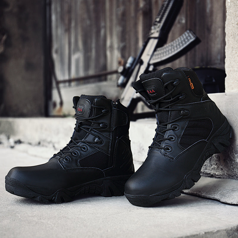 Outdoor hiking, motorcycle, men's shoes, locomotive, assault shoes, military boots, special forces, field long, combat boots, desert