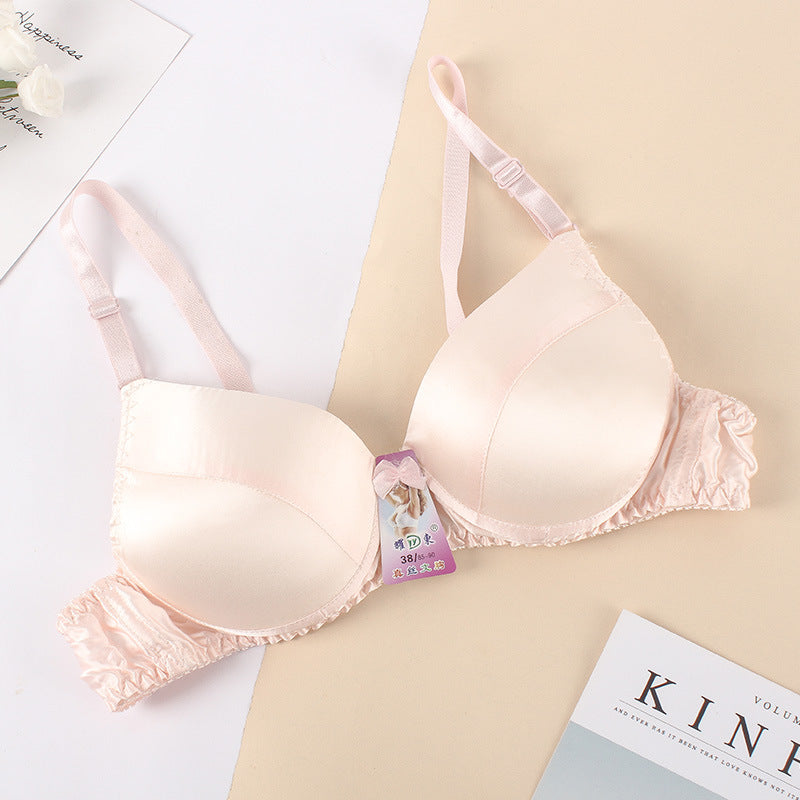 حمالة صدر نسائية من الحرير بدون حلقة فولاذية جديدة بلون واحد مجمعة ملابس داخلية مغلقة حمالة صدر نسائية بدون خياطة ملابس داخلية حمالة صدر قابلة للتنفس 