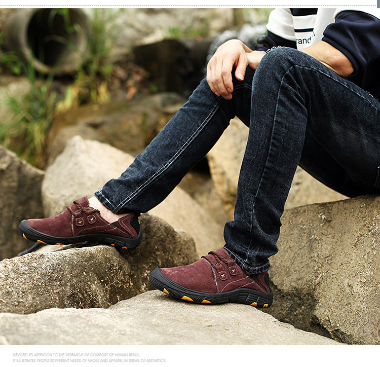 Spring and Autumn Extra Large Men's Shoes 45 Outdoor Leisure 46 Leather Hiking Shoes Men 47 Lazy Pedal Shoes 48