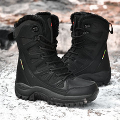 Men Boots Autumn Winter Snow Boots Plus Velvet Warm Boot Men Cotton Boots  -top Casual Outdoor Boots Lovers Hiking Travel Shoes  Size 36-46