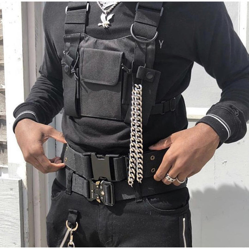 Tactical Vest Nylon military Vest chest rig Pack Pouch Holster Tactical Harness walkie talkie radio Waist Pack for Two Way Radio