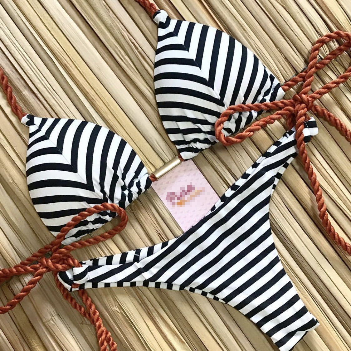New swimwear plaid print split swimsuit female European and American sexy bikini BIKINI