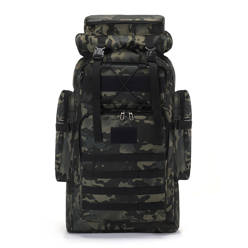 80L large-capacity camouflage mountaineering bag outdoor tactical hiking camping backpack men and women sports backpack