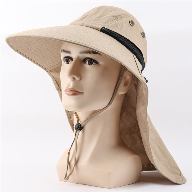 Summer Sun Hat Men Women Cotton boonie Hat with Neck Flap Outdoor UV Protection Large Wide Brim Fisherman hat Hiking Fishing Safari Bucket Hat
