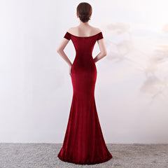 Ma'am party Split ends Evening dress sexy black long-style velvet Slim Atmosphere