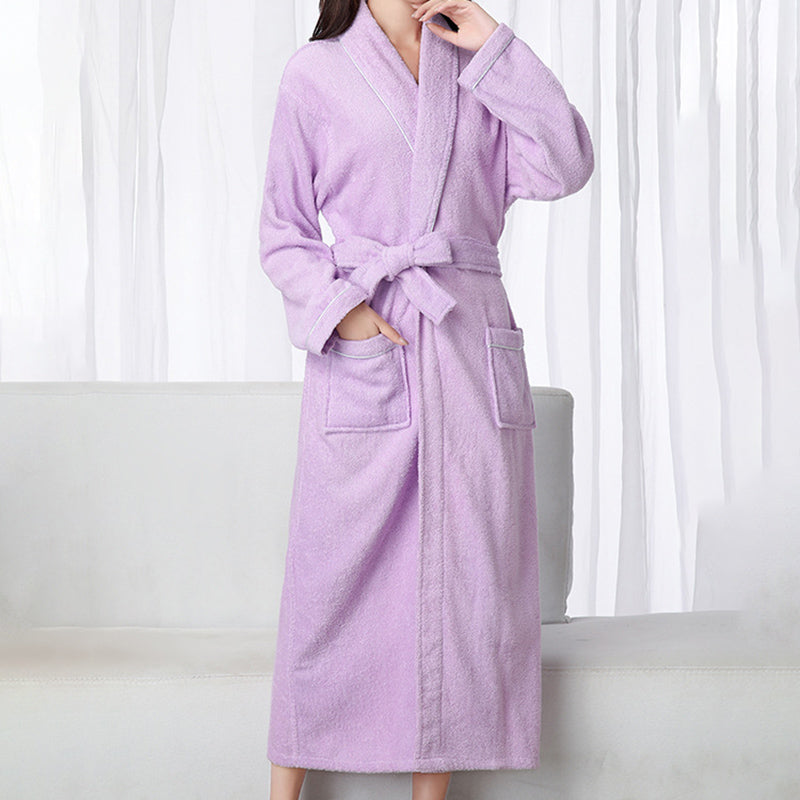 Cotton Waffle Bathrobes Men And Women Couples Absorbent Bathrobes Hotel Nightgown Bathrobe Lounge Negligee Sleepwear Plus Size  Bathrobe