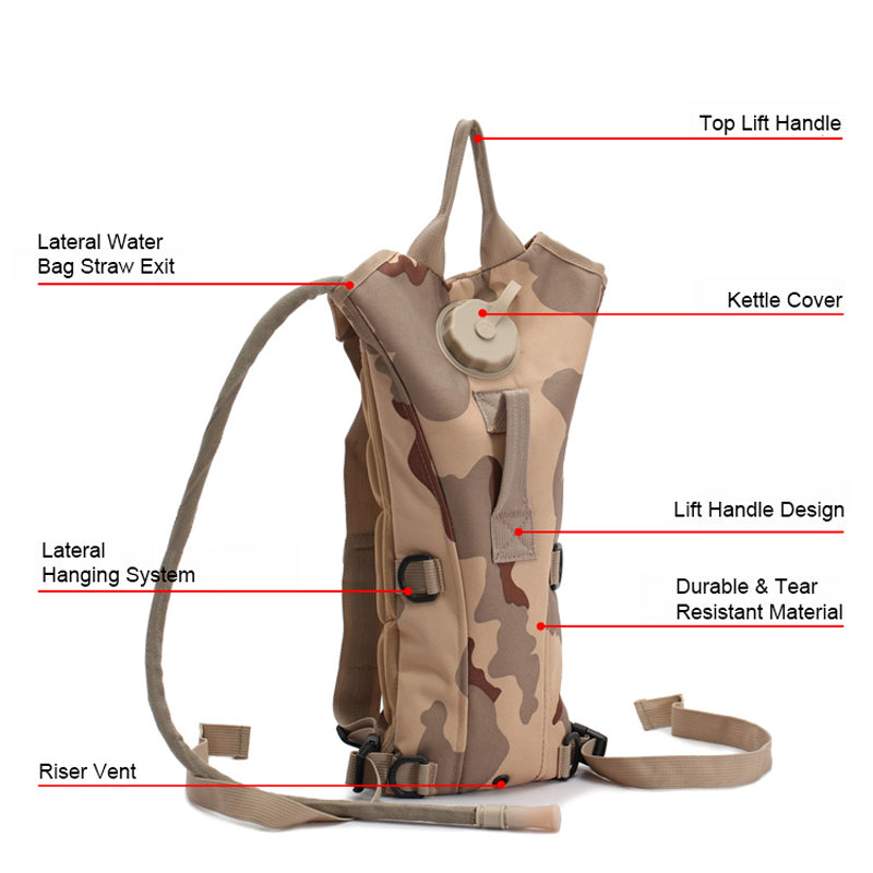 Outdoor hiking water bag outdoor shoulder water bag 3L