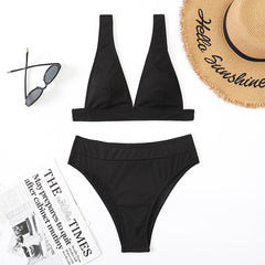 European and American new  waist  swimsuit independent station Amazon hot selling sexy split