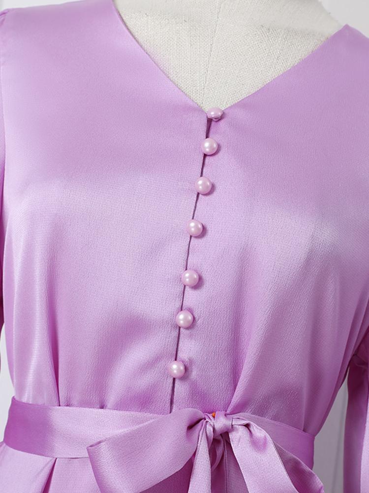 ZANZEA Women Elegant Dresses Solid V-Neck Long Sleeve Thigh Length Dress Fashion Holiday Casual Loose Ladies Vestido Plus Size