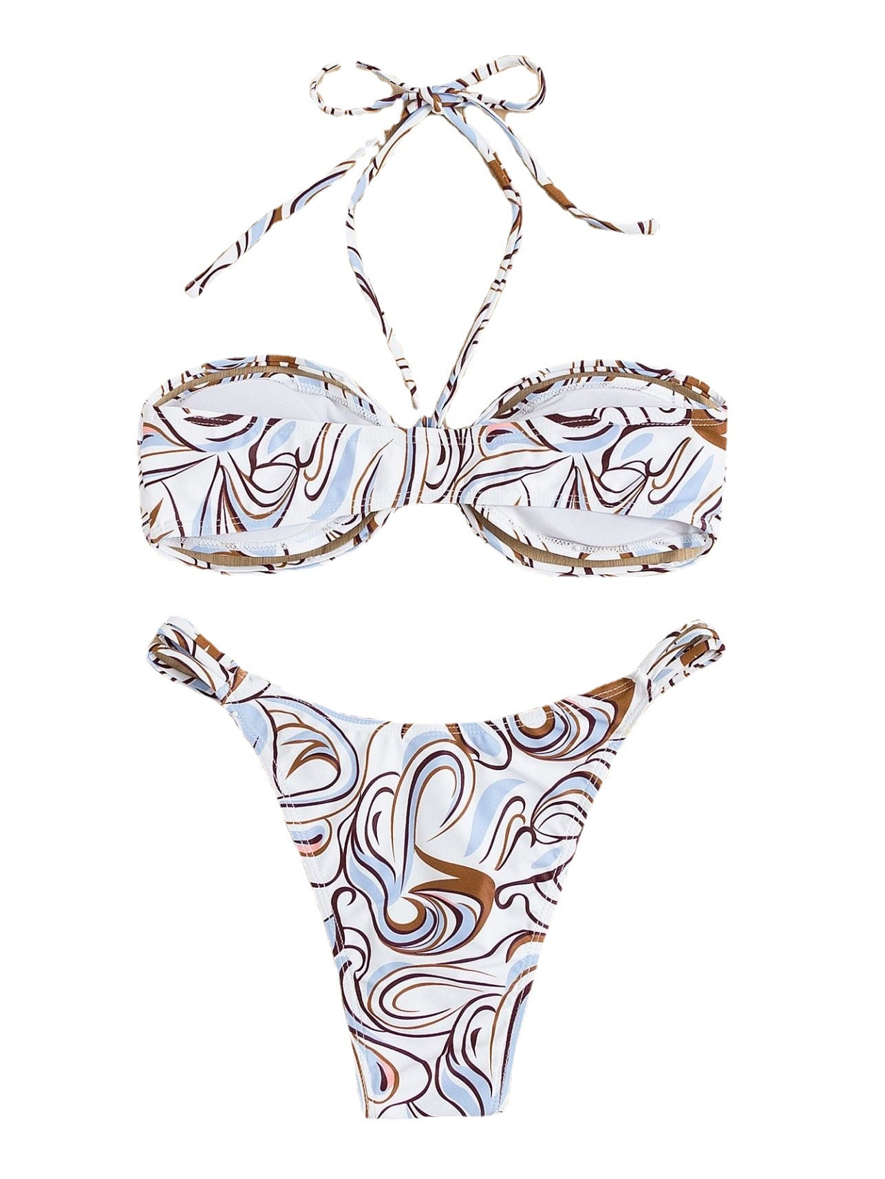Spot Europe and the United States foreign trade new bikini sexy printing split female swimsuit bikini