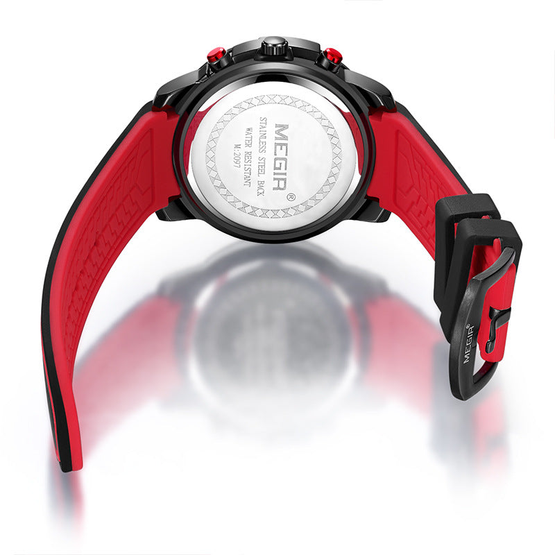 Wristwatch Big   Men Watches with Chronograph Silicone Military Sport Watch Men Relogio Masculino Fashion Wristwatches Gift Box Pack Well