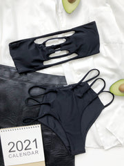 New style wrapped chest   European and American solid color split swimwear