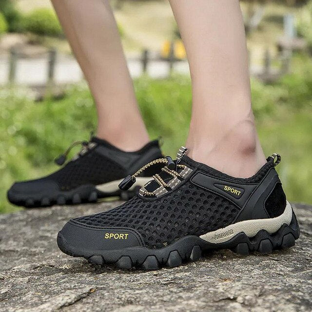 Men Casual Sneakers Breathable Mesh Shoes Non-Slip Outdoor Hiking Shoes Mens Climbing Trekking Shoes Zapatos Hombre