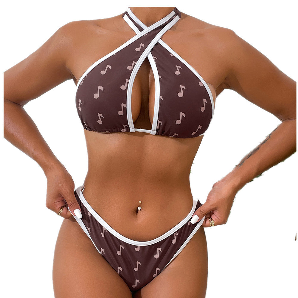 伊夏泳衣2023新款分体比基尼跨境印花分体性感比基尼女亚马逊泳衣