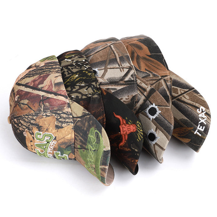 New Camo Bullfight Baseball Cap TEXAS Fishing Caps Men Outdoor Hunting Camouflage Jungle Hat Airsoft Tactical Hiking Casquette Hats