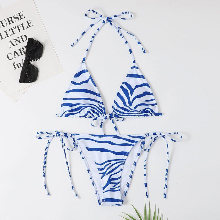 New  striped lace-up  ladies swimsuit