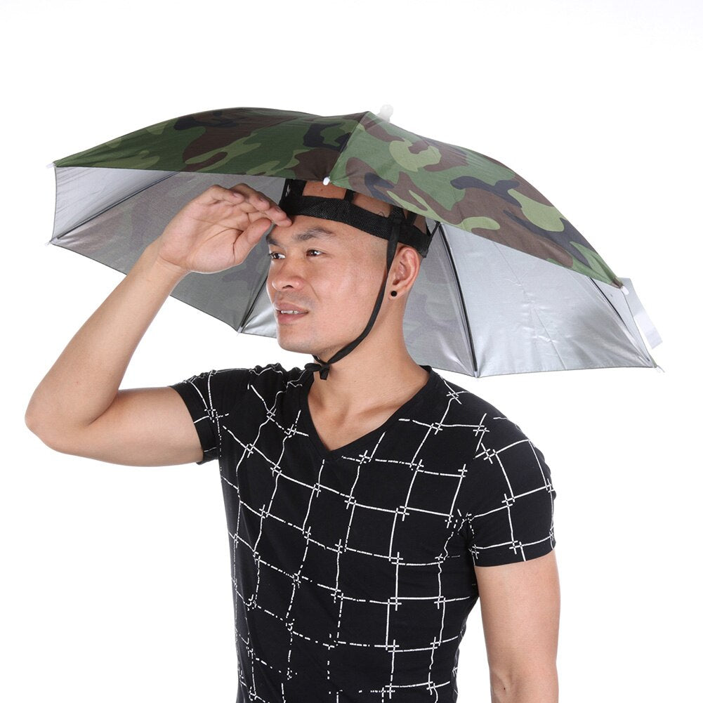 Foldable Head Umbrella Hat Rainproof Cap Golf Outdoor Sun Headwear Fishing Camping Hiking Fishing Sunscreen Caps