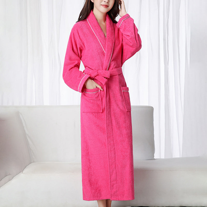 Cotton Waffle Bathrobes Men And Women Couples Absorbent Bathrobes Hotel Nightgown Bathrobe Lounge Negligee Sleepwear Plus Size  Bathrobe