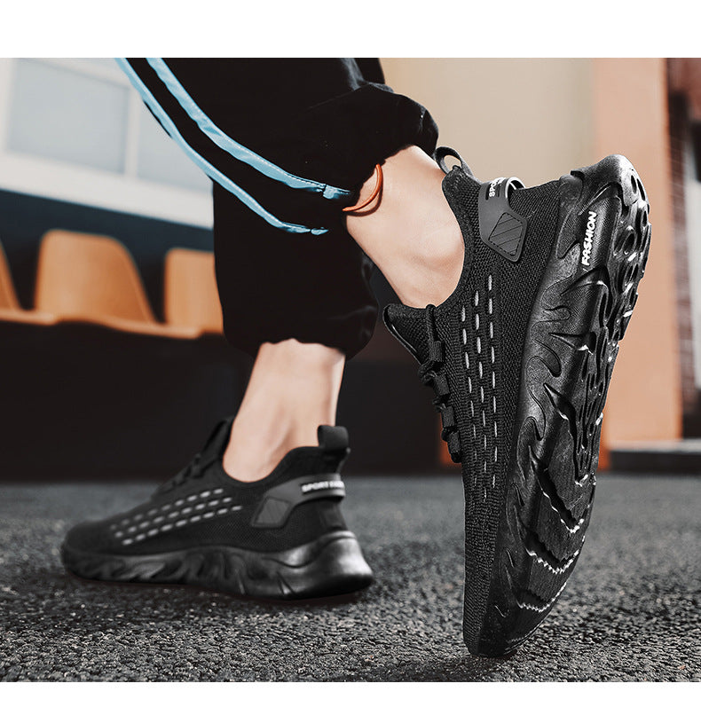 Men's shoes 2023 new summer breathable thin section flying mesh shoes men's casual all-match deodorant mesh sports trendy shoes