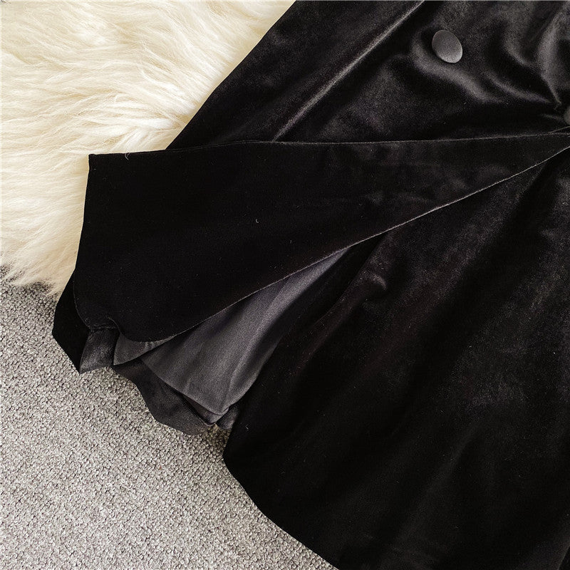 New autumn and winter Korean style trendy lace-up waist slimming mid-length windbreaker jacket for women