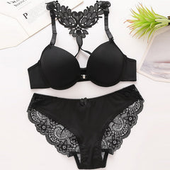 Push Up Underwired Push Up Bra Comfortable Cotton Everyday Bra Set Sexy Lace Underwear Panties Full Coverage Adjustable Breast Lifting Underwear