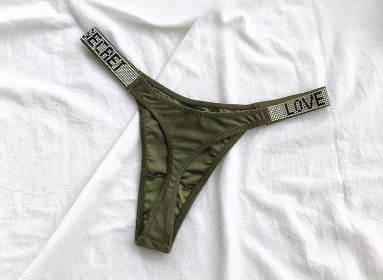 Women's  - European and American sexy thong panties women's  fitness sports  -lifting  -waist  -fork fashion T-pants thong