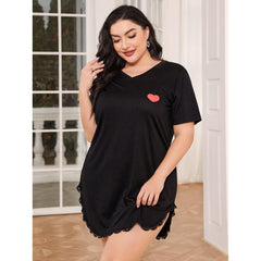 European and American 200 catties large size pajamas women plus obesity mm spring and summer short-sleeved nightdress