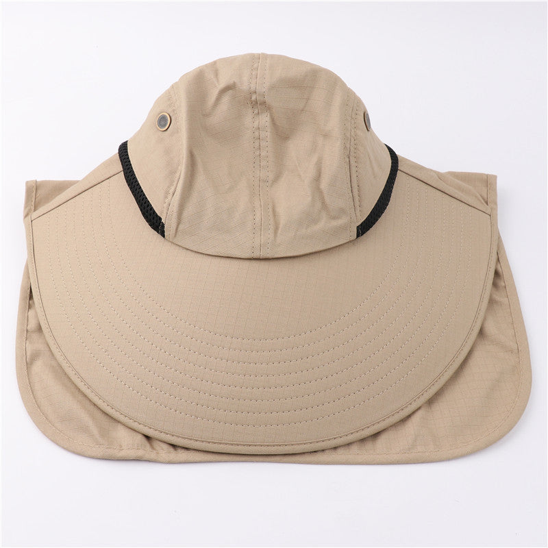 Summer Sun Hat Men Women Cotton boonie Hat with Neck Flap Outdoor UV Protection Large Wide Brim Fisherman hat Hiking Fishing Safari Bucket Hat