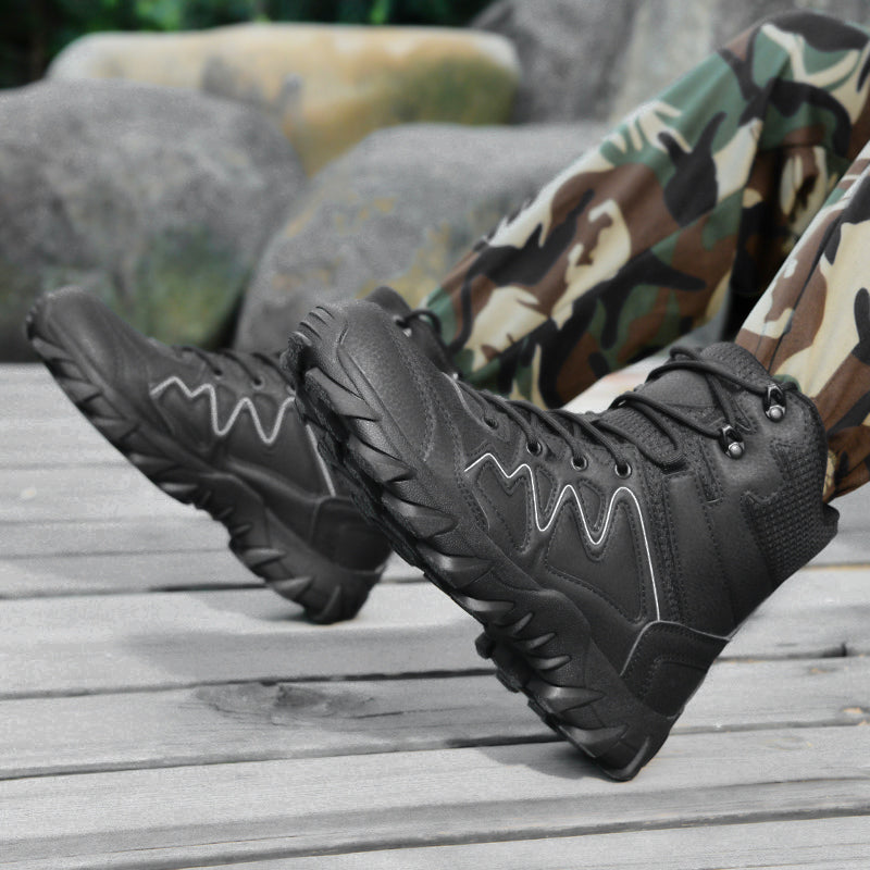 Men's outdoor hiking shoes military training shoes men size 39-46 hiking shoes snow boots  -top leather outdoor shoes camping holiday sports shoes