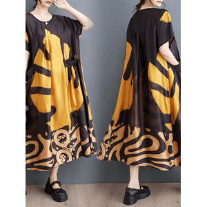 Plus-size women's clothing 2023 summer new fashion fat MM dress Korean version   mid-length skirt