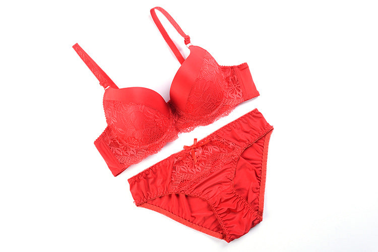 Comfortable Lady Plus Size Sexy Lace Bra Underwear Set