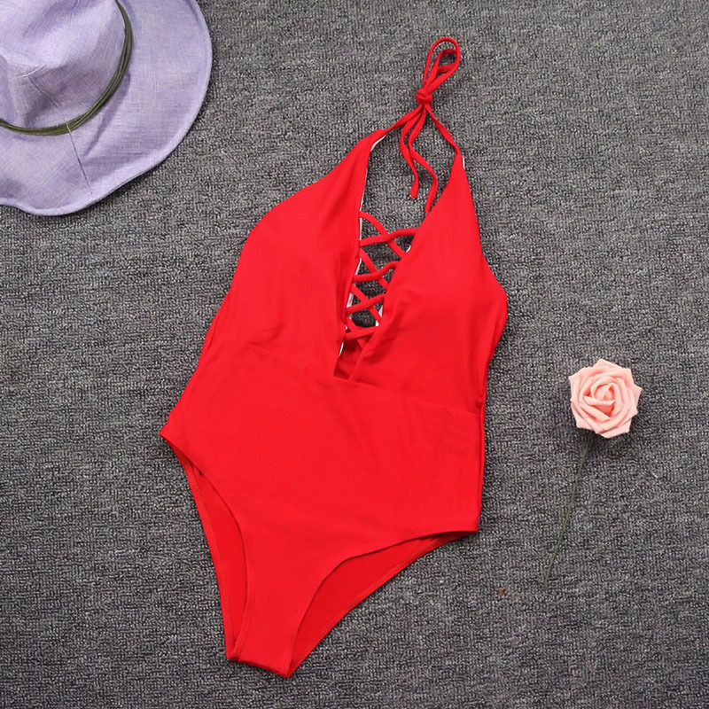 Bikini Swimwear European and American Fashion Snakeskin Leopard Print Belly Strap One-Piece Swimsuit
