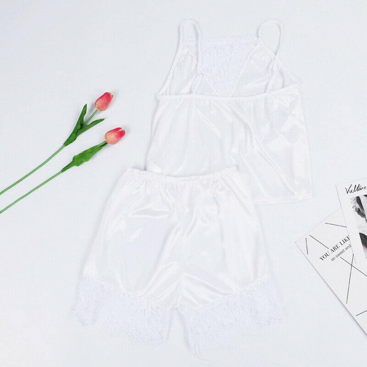 أزياء السيدات مقلد الحرير الدانتيل الربط مجموعة Homewear 