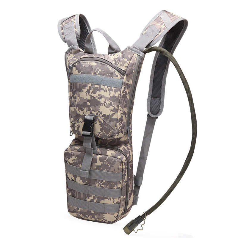 Spot outdoor sports water bag camping mountaineering hiking backpack army camouflage water bag with large mouth liner