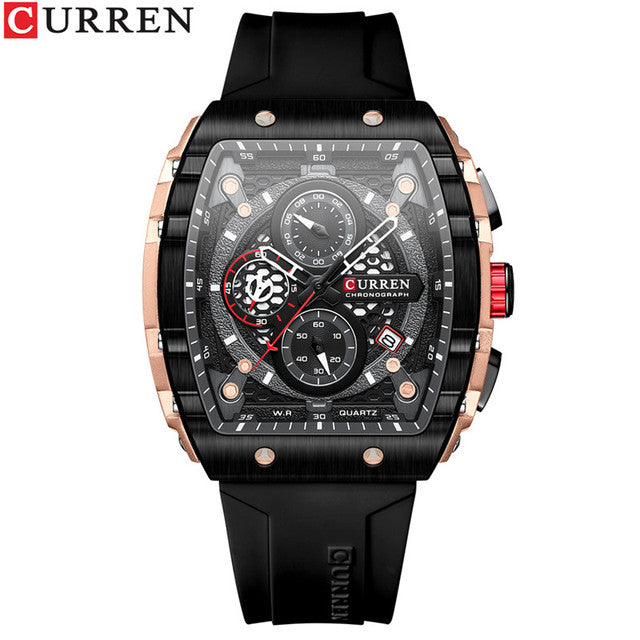 Man WristWatch Waterproof Chronograph Date Men Watch Military Top   Silicone  Sport Male Clock 8442
