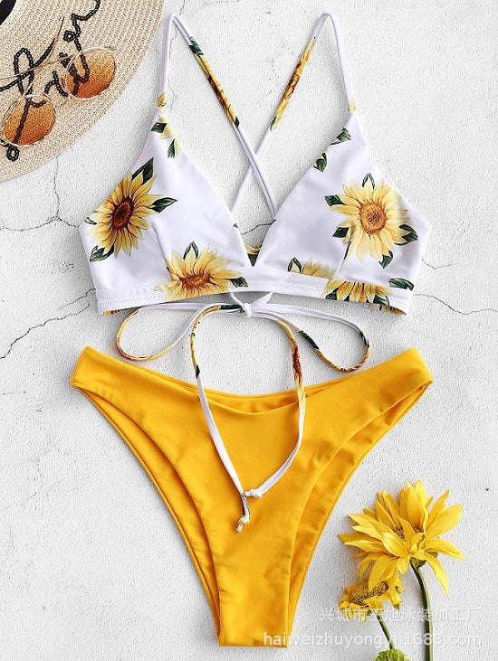 Swimwear sunflower new swimsuit bikini