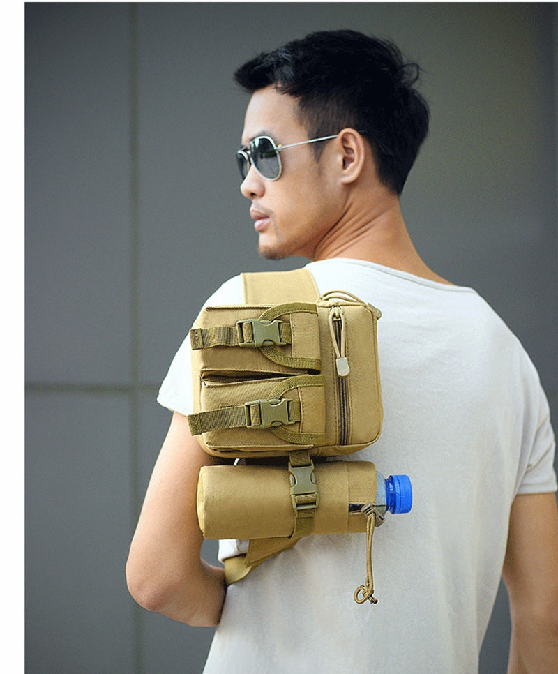 Tactical Men's Waist Bag Nylon Hiking Mountaineering Water Bottle Mobile Phone Bag Outdoor Sports Military Hunting Mountaineering Camping Waist Bag