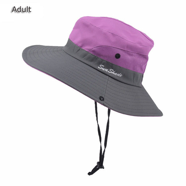 3q Fishing Hat Sun Protection UPF 50+ Sun Hat Bucket Summer Men Women Large Wide Brim Bob Hiking Outdoor Hat with Chain Strap