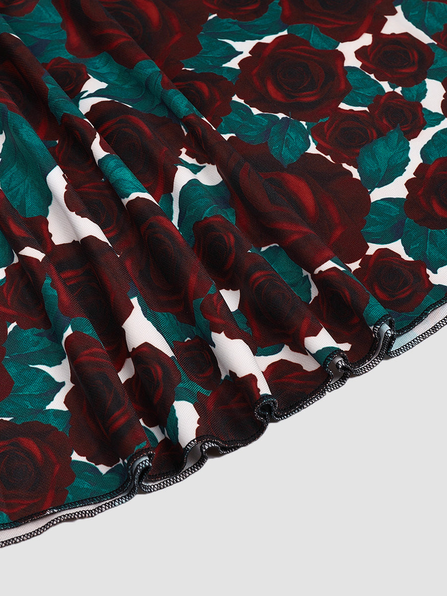 Vintage Print  Slip Dress