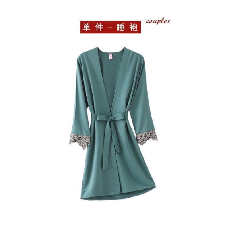 Women's 5 Pieces Pajamas Sets Silk Robe Sleep Suit Lace Satin Nightgown Neck Cami Nighties Wear Pijama Home Nightdress