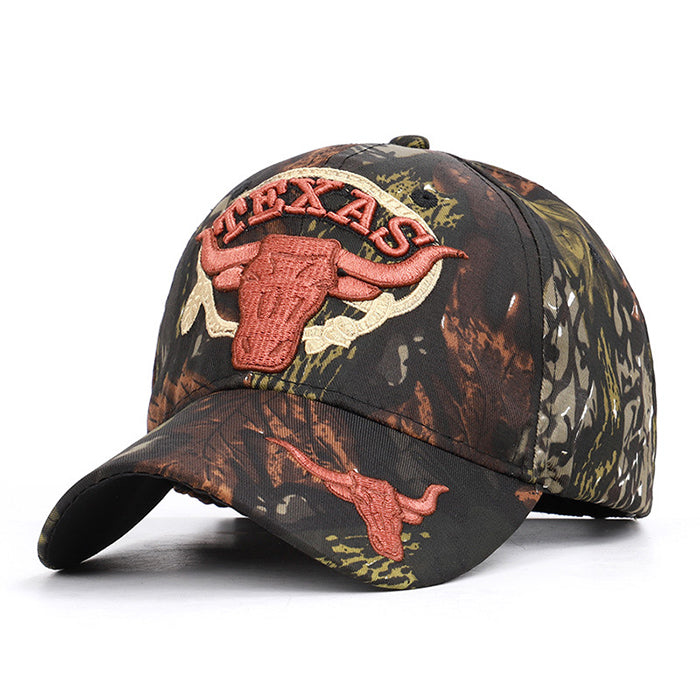 New Camo Bullfight Baseball Cap TEXAS Fishing Caps Men Outdoor Hunting Camouflage Jungle Hat Airsoft Tactical Hiking Casquette Hats