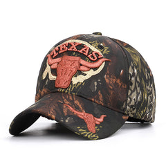 New Camo Bullfight Baseball Cap TEXAS Fishing Caps Men Outdoor Hunting Camouflage Jungle Hat Airsoft Tactical Hiking Casquette Hats