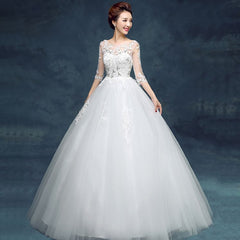 Main wedding dress bride 2022 new long-sleeved full-length large-size pregnant woman wedding dress high waist to cover pregnant belly Korean style thi