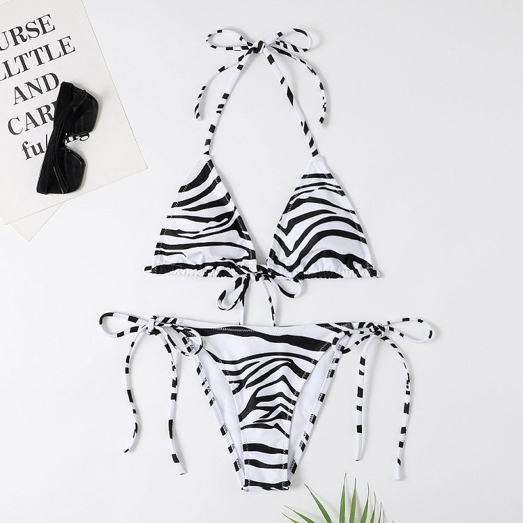 New  striped lace-up  ladies swimsuit