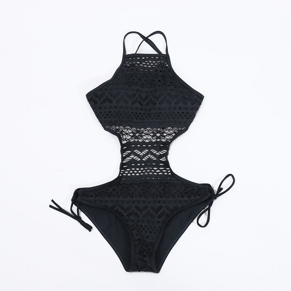 One-piece swimsuit European and American fashion lace hollow bikini swimsuit