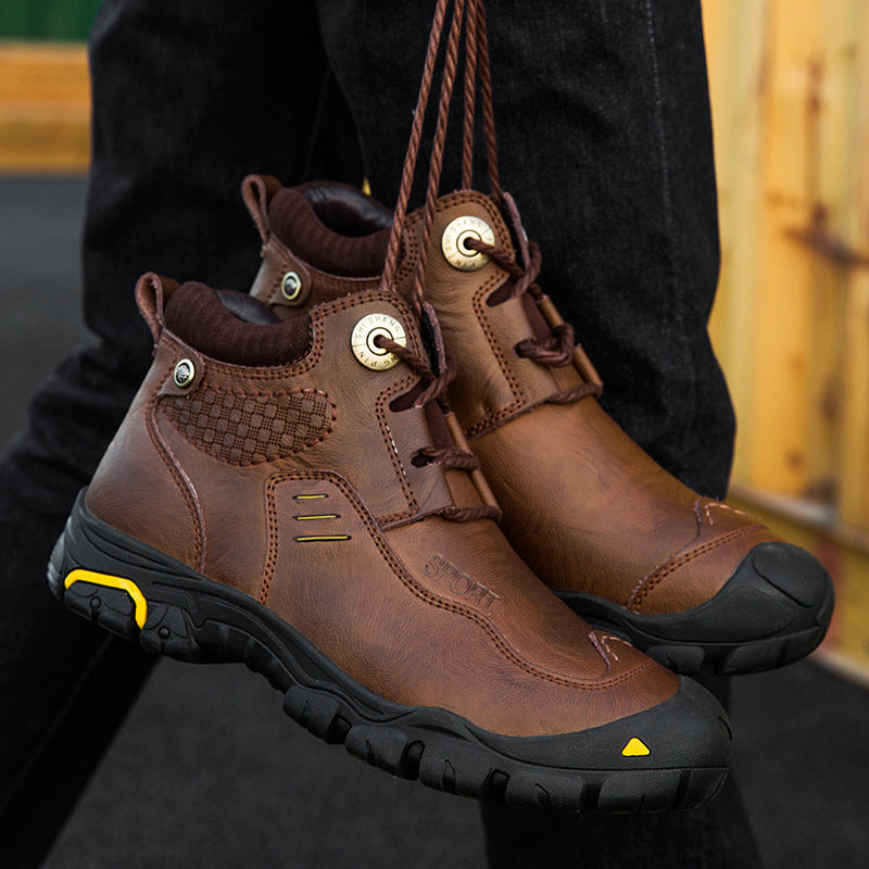 Waterproof motorcycle riding shoes extra size genuine leather riding boots men's racing motorcycle shoes anti collision outdoor hiking boots