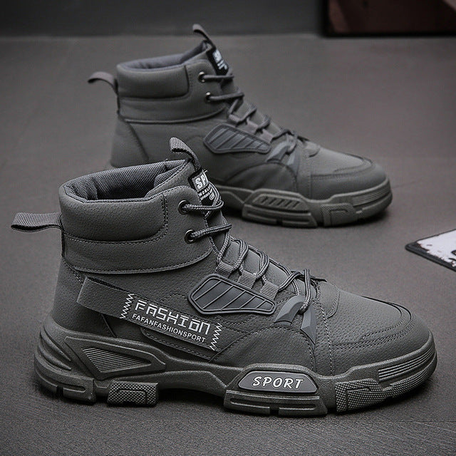 Men's shoes jacket lace-up men's boots autumn comfortable breathable boots 2023 fashion military boots men's platform boots