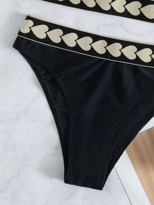 Slim black export one size spot open back solid color hollow sports split swimsuit